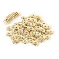 Bulk metallic golden saucer spacer beads for DIY jewelry making with threaded display - 6x2mm (300 Pieces/Pack) / KC Gold