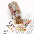 Colorful mixed glass tube beads in a bottle for DIY handmade jewelry and sewing - AB Plated Mixed Color