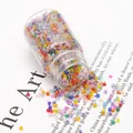 Colorful mixed glass seed beads in a transparent bottle for DIY handmade jewelry crafts - 2mm (54x30mm, 30g) / Random Mixed AB Color
