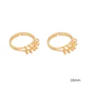 14K vergulde 18mm verstelbare open ring met dubbellaags ontwerp van kleine cirkels - Dubbellaagse Multi-Ring (FGT233) / 18K Verguld