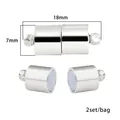 Zylindrischer Magnetverschluss 18mm in Silber für DIY Schmuckherstellung Ketten - 18x7mm (2er-Set) / Silber