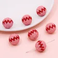 Perline di strass rosa con motivo a onde rosse per creazione di gioielli fai-da-te - Stile Onda della Vita / 16mm (1 Pezzo) / Rosa