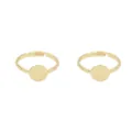 Paar verstelbare vergulde ringbasis met platte ronde schijf voor DIY sieraden - Ronde Schijf Ring (FGT233) / 14K Verguld
