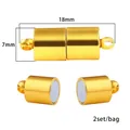 Goldfarbene zylindrische 18mm Magnetverschlüsse für DIY Halsketten 2er Set - 18x7mm (2er-Set) / Gold