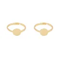 Minimalistische 14K vergulde verstelbare ring met een gladde platte ronde schijf - Ronde Schijf Ring (FGT233) / 18K Verguld
