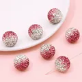 Rosa-weiße Farbverlauf-Discokugeln Perlen für DIY-Schmuck und Handykette Design - Gradient-Strassball / 16mm (1 Stück) / Rosa Weiß Verlauf