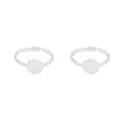 Zilverkleurige verstelbare ringbases met platte ronde bezel pads voor DIY-sieraden - Ronde Schijf Ring (FGT233) / Zilver