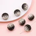 Funkelnde schwarz-weiße Strassperlen mit Farbverlauf für DIY Schmuckherstellung - Gradient-Strassball / 16mm (1 Stück) / Schwarz-Weiß-Verlauf