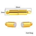 Goldener Magnetverschluss Zylinder 20mm x 5mm für DIY Schmuck Ketten Armbänder - 20x5mm (2er-Set) / Gold