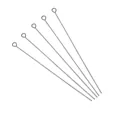 Set of 5 polished stainless steel eye pins for DIY jewelry making on white background - 0.6x15mm (100 Pieces/Pack) / Steel