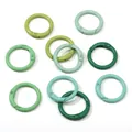 Set mit zehn gemischten grün lackierten Legierungs-C-Federringen für DIY Schmuck - Grüntöne