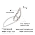 Specifiche tecniche dettagliate dell'anello curvo in acciaio inossidabile con zirconi - Stile Onda Irregolare (YYR025453-P) / Argento