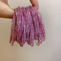 Bracelets joncs rose multicouches exquis avec des cristaux de zircone cubique étincelants - Bracelet Élastique Unique / Rose