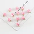 Pink star sequin glass ball charms for DIY jewelry making with gold-tone hooks - Pink Star Sequin Glass Ball Pendant
