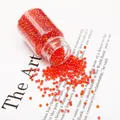Vibrant red glass seed beads in a transparent bottle for DIY jewelry making - 2mm (54x30mm, 30g) / Red AB