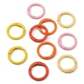 Set mit 10 bunten O-Ringen aus Legierung in Rosa Orange und Rot für DIY-Schmuck - Orange-Gelb-Serie