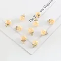 Transparent glass globes with yellow star sequins and golden hooks for DIY jewelry - Pale Yellow Star Sequin Glass Ball Pendant