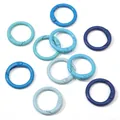 Sortierte blaue Metall-Federringe für Bastelarbeiten und Schlüsselanhänger - Blau-Serie