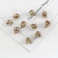 DIY glass ball pendant with golden star sequins and metal loop for jewelry making - Antique Gold Star Sequin Glass Ball Pendant