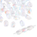 Irregular AB crystal acrylic beads with aurora effect for DIY jewelry making - 9x12mm (10 Pieces/Pack) / Crystal White