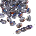 Irregular gray-purple iridescent glass beads for DIY jewelry making with metallic sheen - 9x12mm (10 Pieces/Pack) / Gradient 3