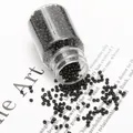 DIY black glass seed beads in a transparent bottle for jewelry and craft making - 2mm (Approx. 30g/Bottle) / Solid Black