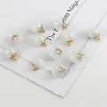 DIY glass ball charm with silver sequins and gold metal hook for earring jewelry making - White Crystal Glass Ball Pendant