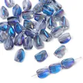 Iridescent gradient blue irregular glass beads for DIY jewelry making and bracelets - 9x12mm (10 Pieces/Pack) / Gradient Style 5