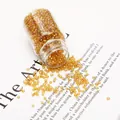 Amber gold glass seed beads in a clear bottle for DIY jewelry making and embroidery - 2mm (54x30mm, 30g) / Golden Yellow AB