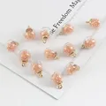 Set of clear crystal glass ball charms with rose gold glitter for DIY jewelry crafting - Champagne Crystal Glass Ball Pendant
