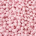 Perles roses en acrylique de 6mm avec trous pour la création de bijoux DIY et bracelets - Rose Clair