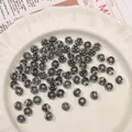 Flat round gray acrylic beads with black star moon and heart patterns for DIY jewelry - Transparent with Black Pattern