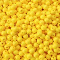 Perles acryliques 6mm jaune vif faites main avec finition polie pour création de bijoux - Jaune