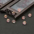 Pink translucent pumpkin-shaped glass beads with gold foil for DIY jewelry making - 8mm (10 Pieces/Pack) / Pink With Gold Powder