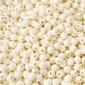 Perles rondes en acrylique blanc crème 6mm avec fini brillant pour bijoux DIY et chaîne - Beige