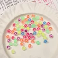 Mixed color acrylic 7x4mm moon and star beads for DIY handmade bracelets and jewelry making - Transparent with Colorful Letters
