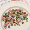 DIY colorful 7x4mm acrylic star and moon flat beads with gold stamped patterns - Colorful Base with Gold Letters