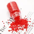 Vibrant red 2mm glass seed beads in a clear bottle for DIY jewelry making - 2mm (Approx. 30g/Bottle) / Solid Red