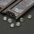 Transparent pumpkin-shaped glass beads with gold foil inlay for DIY jewelry making - 10mm (10 Pieces/Pack) / Light Blue Gold Powder