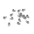 Silver-toned 14K gold plated stopper beads with hanging loops for DIY jewelry making - Platinum Style / Small