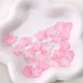 Pink maple leaf glass beads for DIY jewelry making in a white flower-shaped tray - Approx. 16x15mm (Pack of 10) / Nutmeg Silver Glow