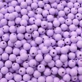 Perles en acrylique rondes violet lavande 6mm pour bijoux DIY et bracelets créatifs - Violet