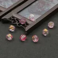 Gradient pumpkin glass beads for DIY jewelry making in purple, pink and gold hues - 10mm (10 Pieces/Pack) / Purple with Gold Powder