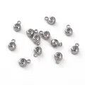 Silver ball beads with silicone core and hanging loop for DIY jewelry making - Platinum Style / Medium