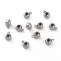 Perles coulissantes en silicone argenté doré 14K avec boucles pour la création de bijoux - Style platine / Grand