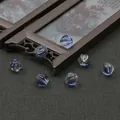 Set of 7 deep blue faceted pumpkin glass beads for DIY jewelry and bracelet making - 10mm (10 Pieces/Pack) / Dark Blue