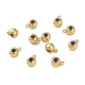 Perles d'espacement polies en or 14K avec boucle de pendentif pour bijoux DIY - Style Doré / Grand