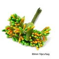 80mm yellow-green gradient foam flower stamens with wire stems for DIY floral crafts - Flower Bud Accessory 80mm Mixed Colors