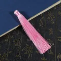 Ciondolo nappa rosa fatto a mano con consistenza seta per forcine e decorazioni - Lungo 12cm, 1 Pezzo/Confezione / Rosa