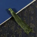 Ciondolo nappa in seta verde erba per gioielli fai da te e accessori per capelli vintage - Lungo 12cm, 1 Pezzo/Confezione / Verde oliva